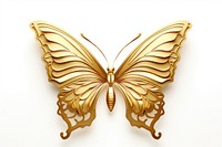 Butterfly gold white background accessories.
