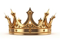 A crown gold white background accessories. AI generated Image by rawpixel.