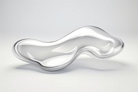 Transparent glass fluid shape silver simplicity porcelain.