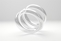 Transparent glass freeform coil spring platinum jewelry silver.
