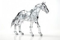 Transparent glass horse drawing animal mammal.
