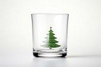 Transparent glass of christmas tree icon plant fir refreshment.