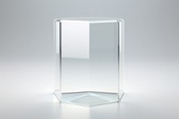 Transparent glass of pentagon pillar vase white background simplicity.