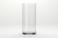Transparent glass of pillar cylinder vase white background.