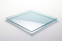 Transparent glass square sheet window white background architecture.