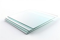 Transparent glass random sheet white background rectangle circle.