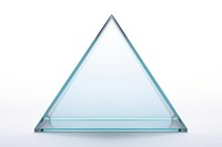 Transparent glass triangle sheet white background simplicity turquoise.