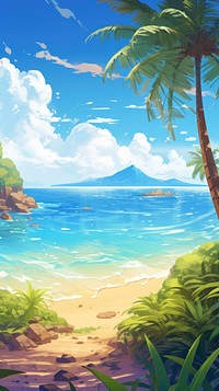  Tropical beach landscape outdoors scenery. AI generated Image by rawpixel.
