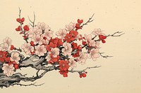 An isolated sakura bouquet flower art painting. AI generated Image by rawpixel.