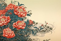 Isolated peony bouquet border flower art pattern. AI generated Image by rawpixel.