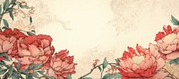 Isolated peony bouquet border flower art backgrounds. AI generated Image by rawpixel.