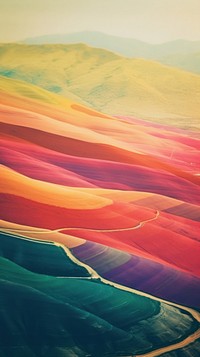 Photography rainbow with hillside landscape nature outdoors red.