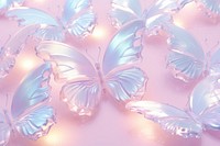Pastel 3d butterfly aesthetic holographic petal backgrounds celebration.