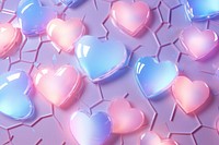 Pastel 3d heart broken aesthetic holographic backgrounds accessories decoration.