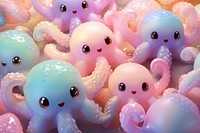Pastel 3d octopus holographic animal nature cute.