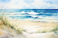 Beach landscape painting outdoors.
