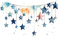 Stars hanging illuminated backgrounds.
