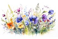 Wildflowers painting nature plant.