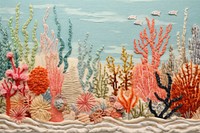 Coral reef embroidery outdoors pattern.