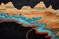 Grand canyon in night embroidery pattern nature.