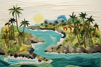 Isolated tropical island outdoors painting nature.