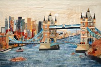 Stunning joyful london bridge painting craft boat.