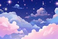 Sky filled with clouds and stars cute wallpaper backgrounds outdoors.