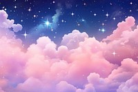 Sky filled with clouds and stars cute wallpaper backgrounds outdoors.