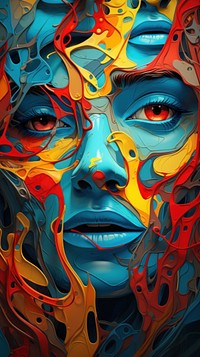  Messy human faces painting portrait abstract. AI generated Image by rawpixel.