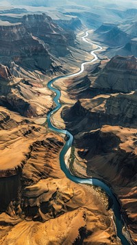 Aerial top down view of grand canyon landscape outdoors nature.