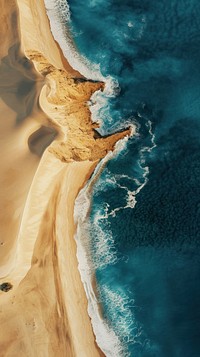 Aerial top down view of stunning dune landscape outdoors nature.