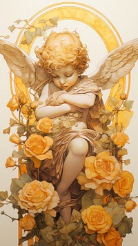 A cupid art painting flower.