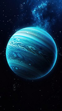  Blue neptune planet space astronomy universe. AI generated Image by rawpixel.