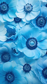  Blue Anemones blue anemone flower. AI generated Image by rawpixel.