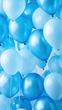  Blue balloons in party backgrounds celebration anniversary. AI generated Image by rawpixel.