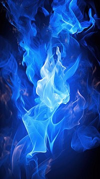  Blue flames smoke illuminated backgrounds. AI generated Image by rawpixel.