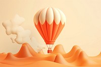 Cartoon hot air balloon aircraft vehicle transportation.