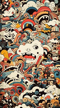  Abstract japanese art cartoon pattern representation. AI generated Image by rawpixel.