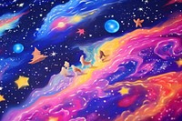 Oil painting of a galaxy backgrounds astronomy universe.
