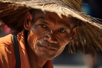 Thai men road sweeper portrait adult tribe.
