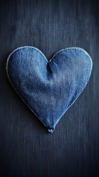  Cut denim jeans cloth in heart shape darkness textured textile. 