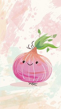 Cute onion illustration vegetable plant food.
