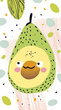 Cute avocado illustration fruit plant food.