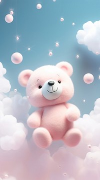Cute bear dreamy wallpaper cartoon nature toy.