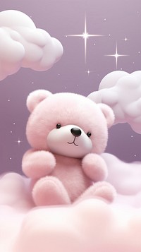 Cute bear dreamy wallpaper cartoon toy representation.