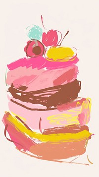 Cute cake illustration dessert food creativity.