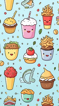 Cute Cartoon food backgrounds dessert.