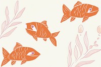 Cute fish illustration goldfish animal underwater.