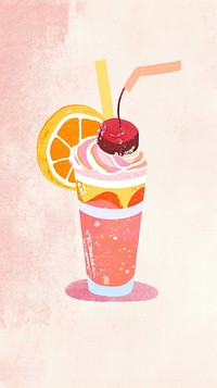 Cute food illustration drink juice refreshment.
