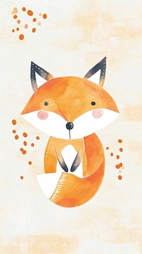 Cute fox illustration drawing animal sketch.